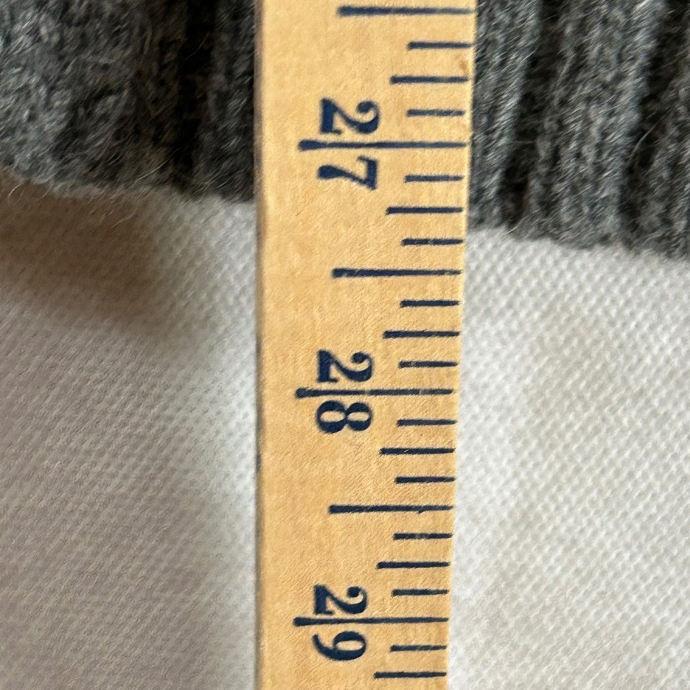 JCrew Mens Gray Cable Knit Shawl Collar Cardigan Lambswool Cashmere Sweater M - Picture 5 of 7